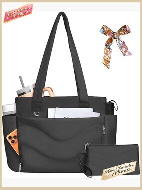 Puffer Tote Bag with Laptop Sleeve Lightweight Travel Work Gym Nurse Bag